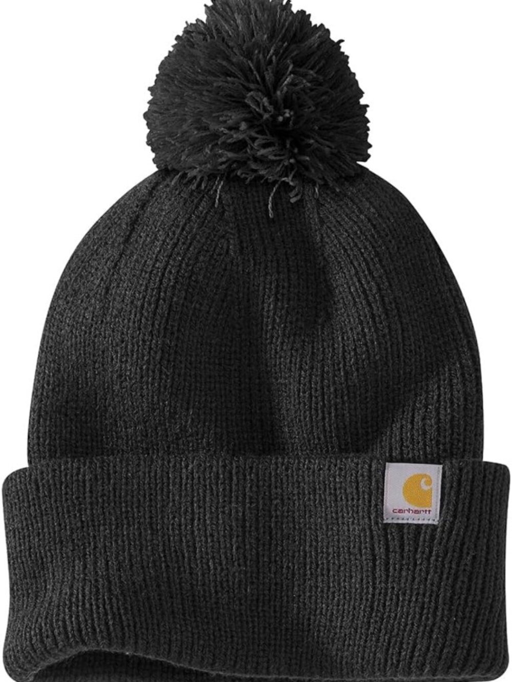 Cozy Women's Knit Pom-Pom Cuffed Beanie Hat - Winter Warmth & Style